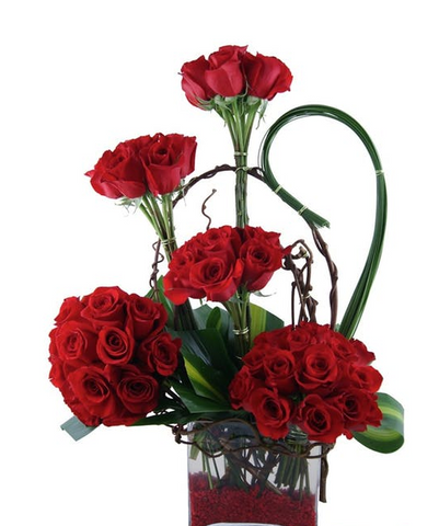 Modern Red Rose Bouquet