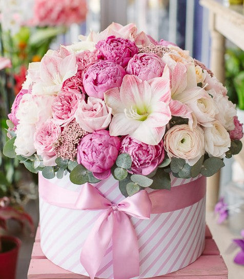 Pink Peony and Roses Box